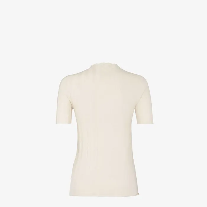 Fendi Tshirts and Sweatshirts Sweater Beige Cotton Sweater 8211 Women