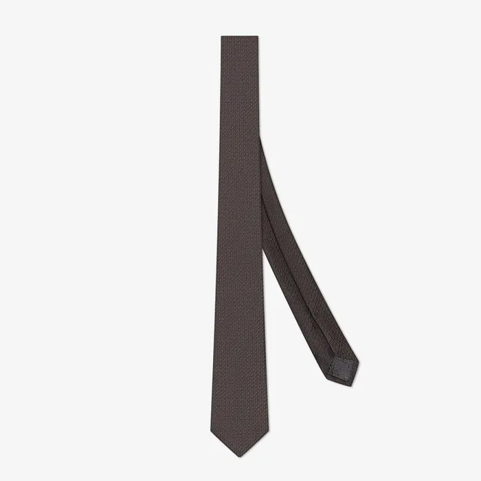 Fendi Ties Tie Brown Silk Tie 8211 Men