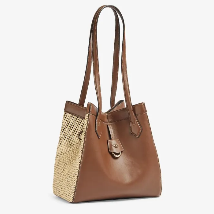 Fendi Tote Bags Fendi Origami Medium Transformable Bag In Brown Leather And Macram 8211 Women