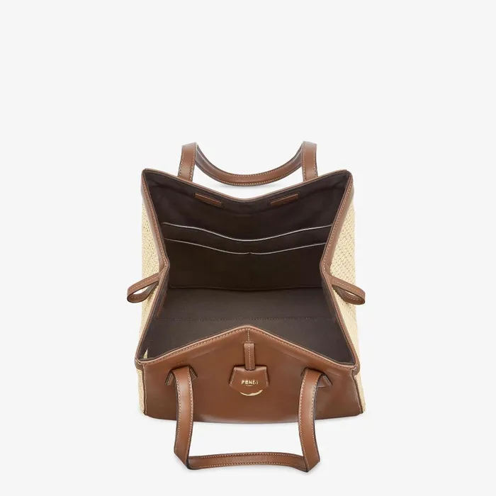 Fendi Tote Bags Fendi Origami Medium Transformable Bag In Brown Leather And Macram 8211 Women