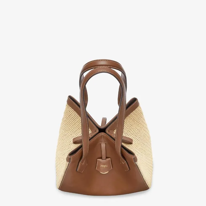 Fendi Tote Bags Fendi Origami Medium Transformable Bag In Brown Leather And Macram 8211 Women