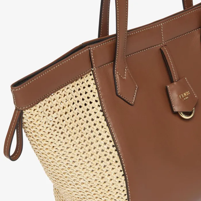 Fendi Tote Bags Fendi Origami Medium Transformable Bag In Brown Leather And Macram 8211 Women