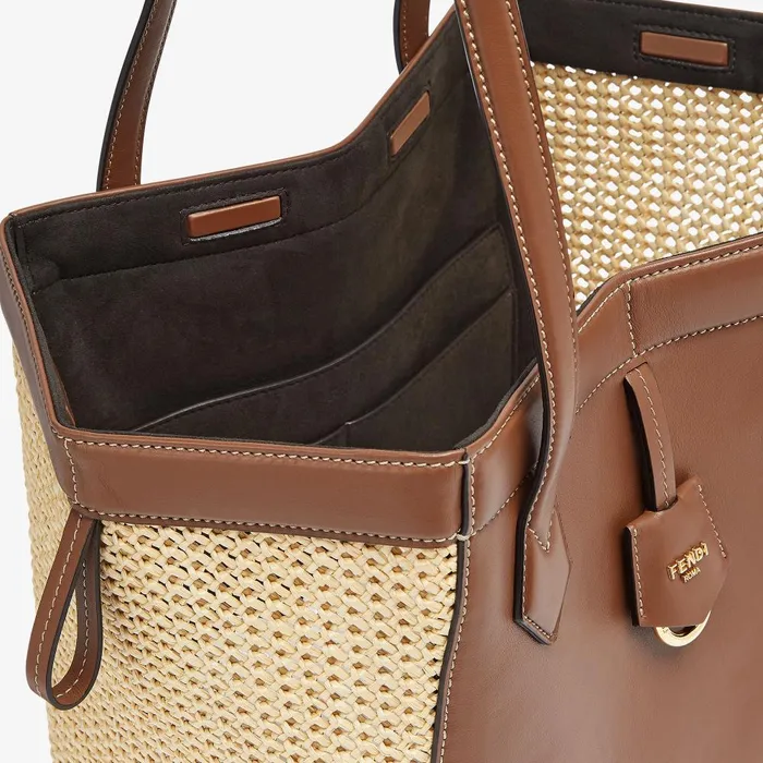 Fendi Tote Bags Fendi Origami Medium Transformable Bag In Brown Leather And Macram 8211 Women