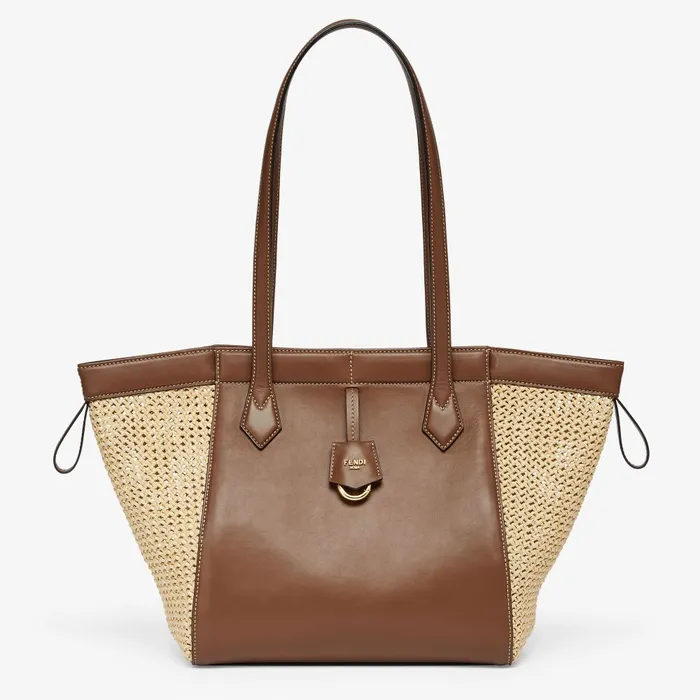 Fendi Tote Bags Fendi Origami Medium Transformable Bag In Brown Leather And Macram 8211 Women