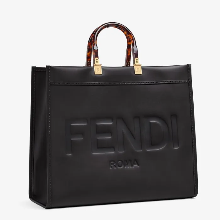Fendi Tote Bags Fendi Sunshine Large Black Leather Shopper 8211 Women