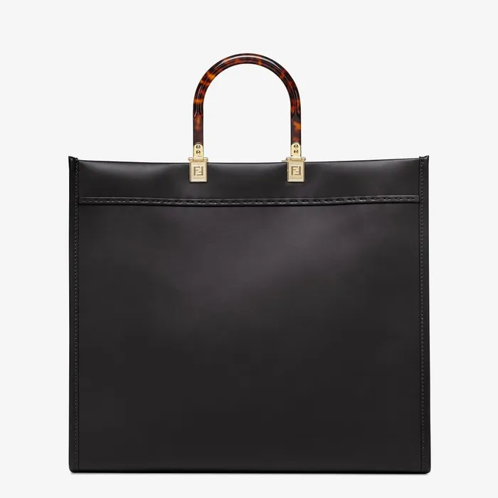 Fendi Tote Bags Fendi Sunshine Large Black Leather Shopper 8211 Women