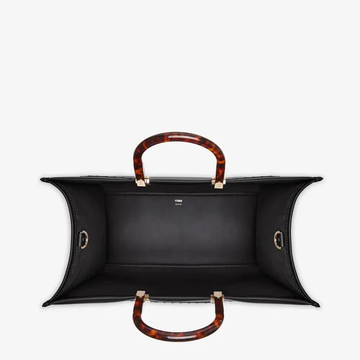 Fendi Tote Bags Fendi Sunshine Large Black Leather Shopper 8211 Women