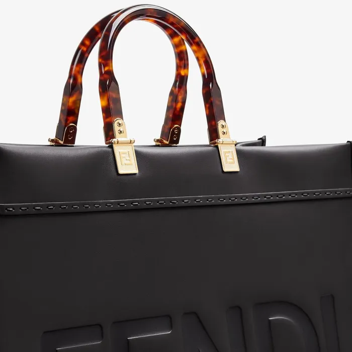 Fendi Tote Bags Fendi Sunshine Large Black Leather Shopper 8211 Women