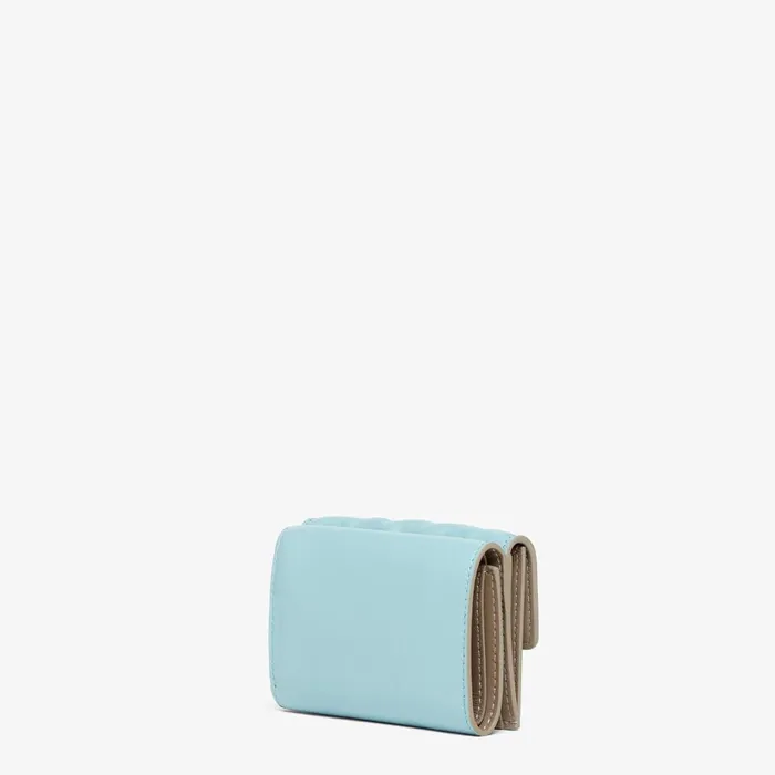 Fendi Wallets Baguette Micro Trifold Light Blue Nappa Leather Wallet With FF Motif 8211 Women