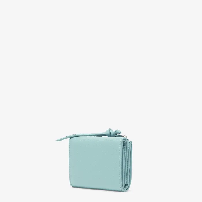 Fendi Wallets Peekaboo Micro Trifold Light Blue Selleria Wallet With 82 Handsewn Stitches 8211 Women