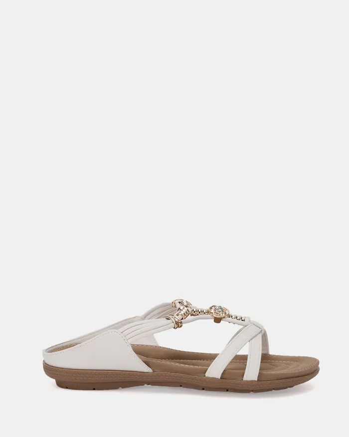 Flat Sandals NOVO Shoes Women ELGREEN WHITE Sandals