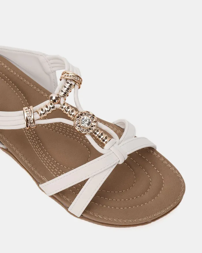 Flat Sandals NOVO Shoes Women ELGREEN WHITE Sandals