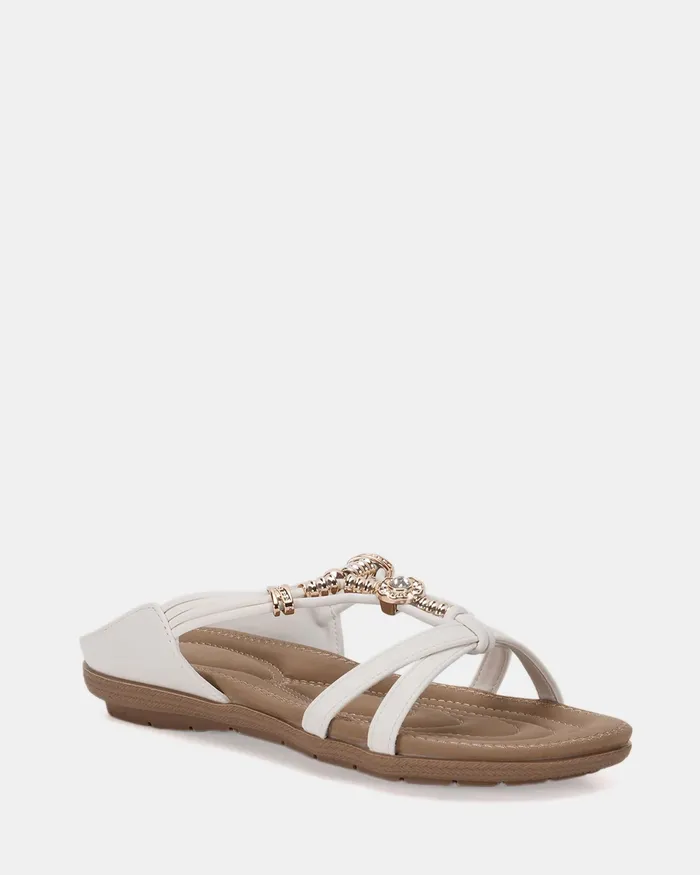 Flat Sandals NOVO Shoes Women ELGREEN WHITE Sandals