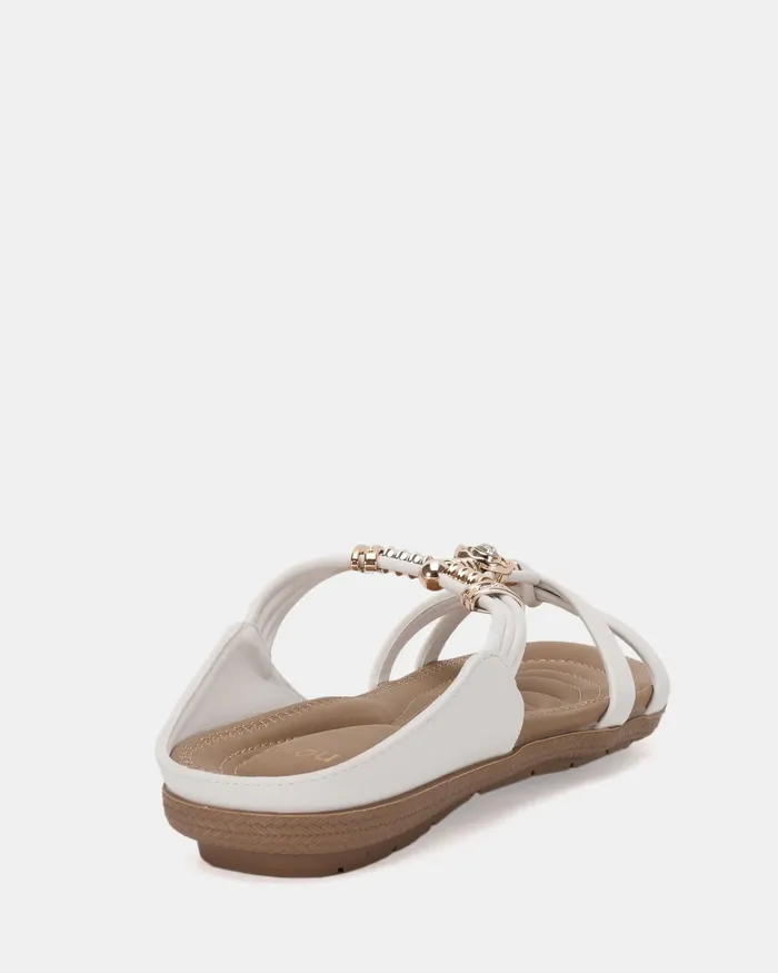 Flat Sandals NOVO Shoes Women ELGREEN WHITE Sandals