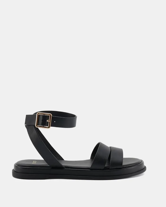 Flat Sandals TAHJ BLACK Strappy Sandals NOVO Shoes Women