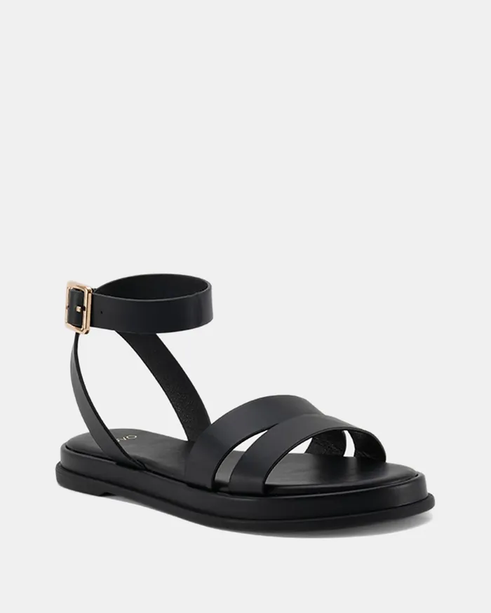 Flat Sandals TAHJ BLACK Strappy Sandals NOVO Shoes Women