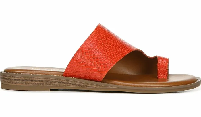 Flat Sandals Women Franco Sarto Franco Gem Sandal Bright Orange Leather