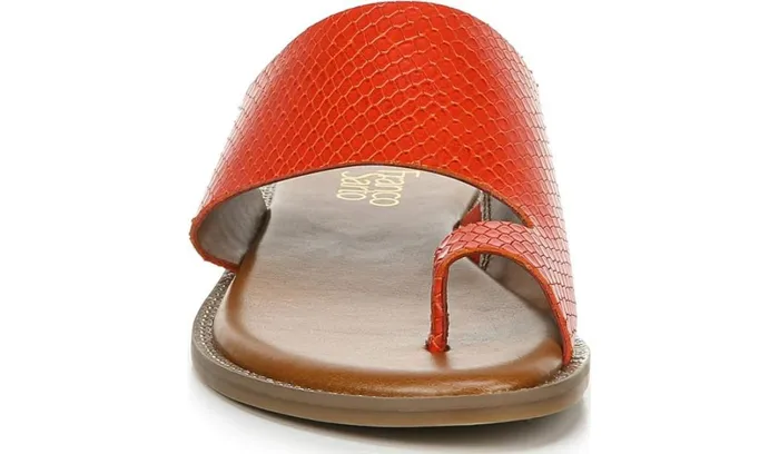 Flat Sandals Women Franco Sarto Franco Gem Sandal Bright Orange Leather