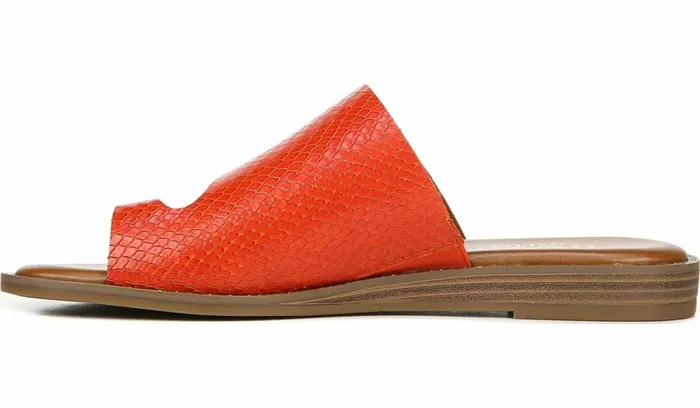 Flat Sandals Women Franco Sarto Franco Gem Sandal Bright Orange Leather