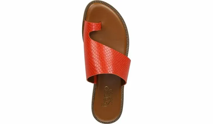 Flat Sandals Women Franco Sarto Franco Gem Sandal Bright Orange Leather