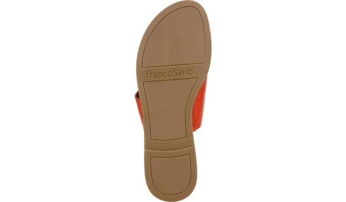 Flat Sandals Women Franco Sarto Franco Gem Sandal Bright Orange Leather
