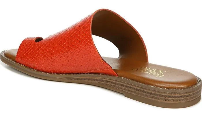 Flat Sandals Women Franco Sarto Franco Gem Sandal Bright Orange Leather