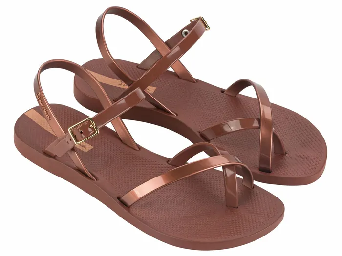 Flat Sandals Women NOVO Shoes GRETA SANDAL BROWNCOPPER