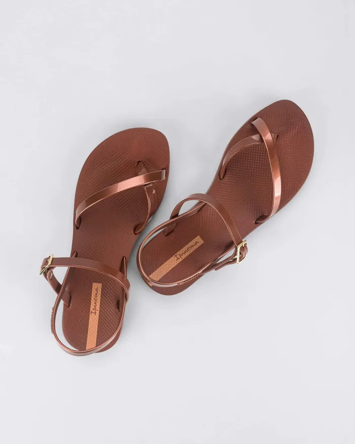 Flat Sandals Women NOVO Shoes GRETA SANDAL BROWNCOPPER Flat Sandals Women NOVO Shoes GRETA SANDAL BROWNCOPPER