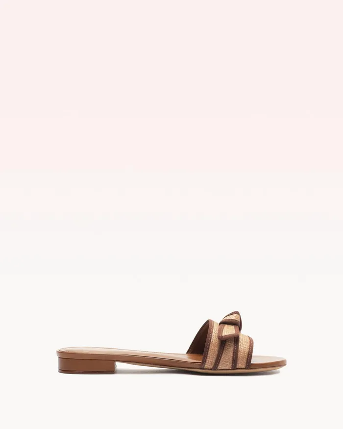 Flats Women Alexandre Birman Grosgrain Raffia Flat Espressodark Brown