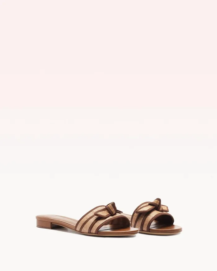 Flats Women Alexandre Birman Grosgrain Raffia Flat Espressodark Brown