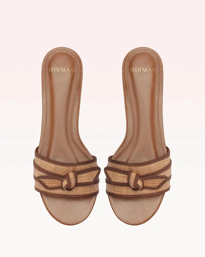 Flats Women Alexandre Birman Grosgrain Raffia Flat Espressodark Brown