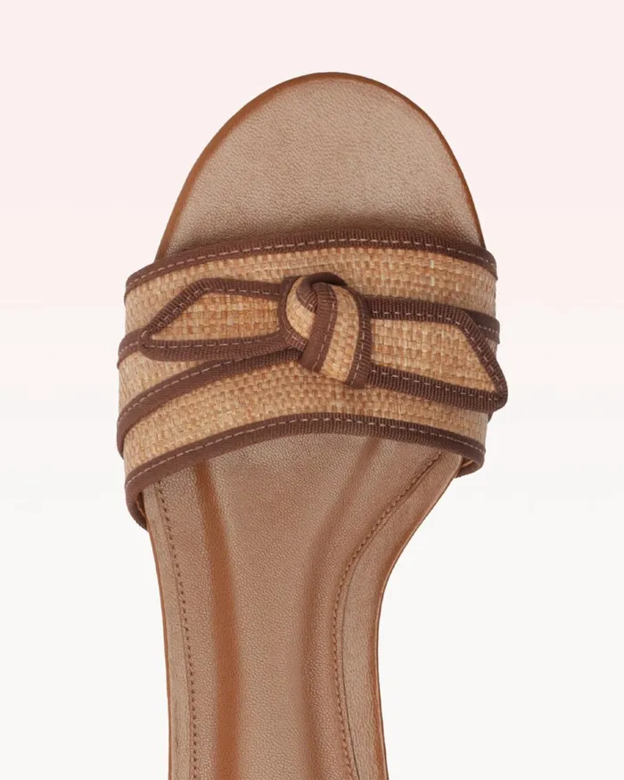 Flats Women Alexandre Birman Grosgrain Raffia Flat Espressodark Brown