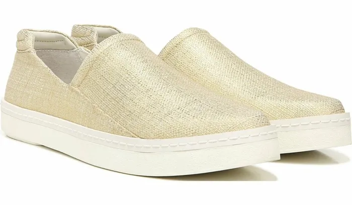 Flats Women Franco Sarto Franco Alma Slip On Sneaker Gold Fabric