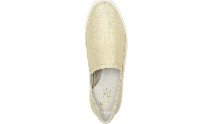 Flats Women Franco Sarto Franco Alma Slip On Sneaker Gold Fabric