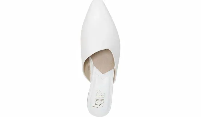 Flats Women Franco Sarto Franco Bridget 2 Mule White Leather