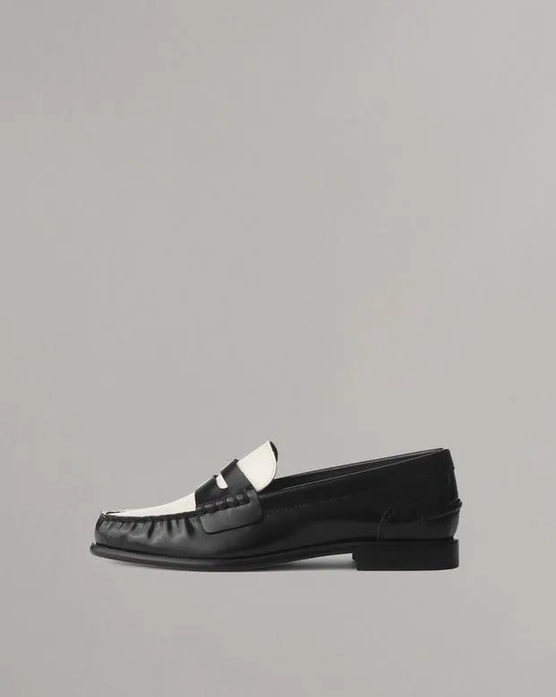 Flats Women Rag and Bone Carter Leather Loafer Blackwhite