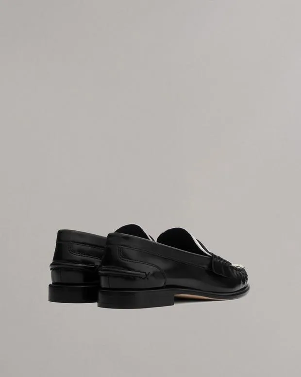 Flats Women Rag and Bone Carter Leather Loafer Blackwhite
