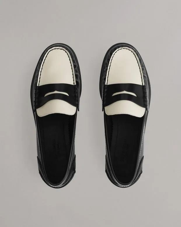 Flats Women Rag and Bone Carter Leather Loafer Blackwhite