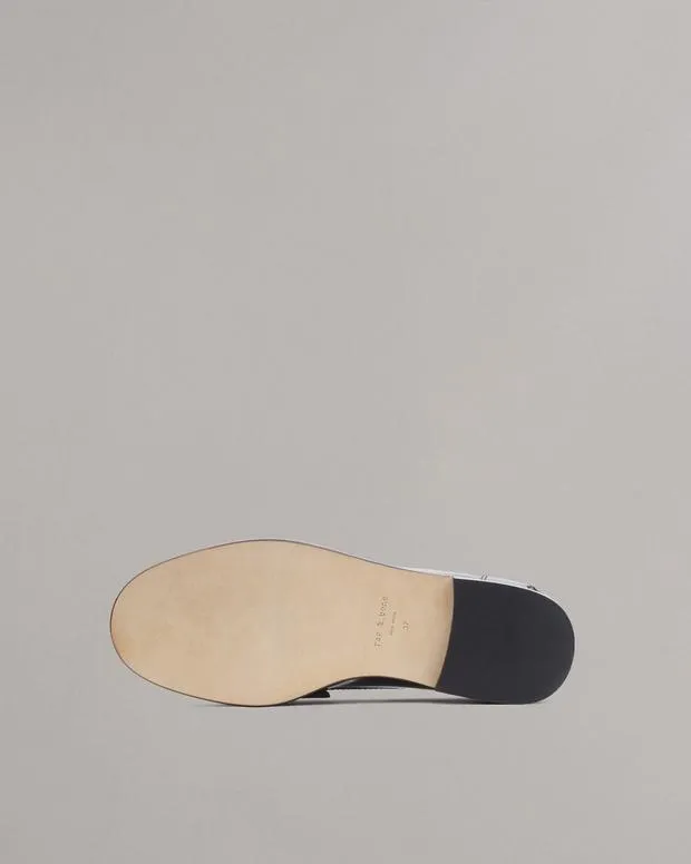 Flats Women Rag and Bone Carter Leather Loafer Blackwhite