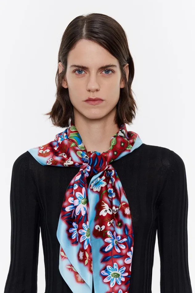 Floral Blurred Claret Background Scarf Wine Women Bimba Y Lola Scarves Floral Blurred Claret Background Scarf Wine Women Bimba Y Lola Scarves