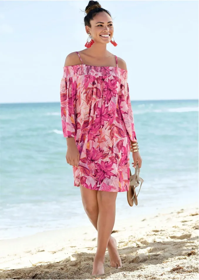 FLORAL COLD SHOULDER DRESS Pink Multi Women VENUS Sundresses