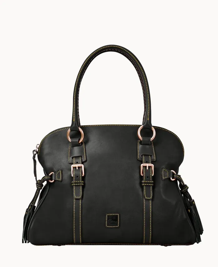Florentine Domed Buckle Satchel Black Black Woman Dooney and Bourke Satchels