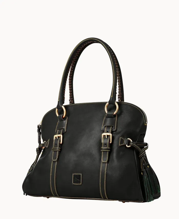 Florentine Domed Buckle Satchel Black Black Woman Dooney and Bourke Satchels Florentine Domed Buckle Satchel Black Black Woman Dooney and Bourke Satchels