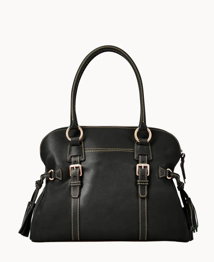 Florentine Domed Buckle Satchel Black Black Woman Dooney and Bourke Satchels Florentine Domed Buckle Satchel Black Black Woman Dooney and Bourke Satchels