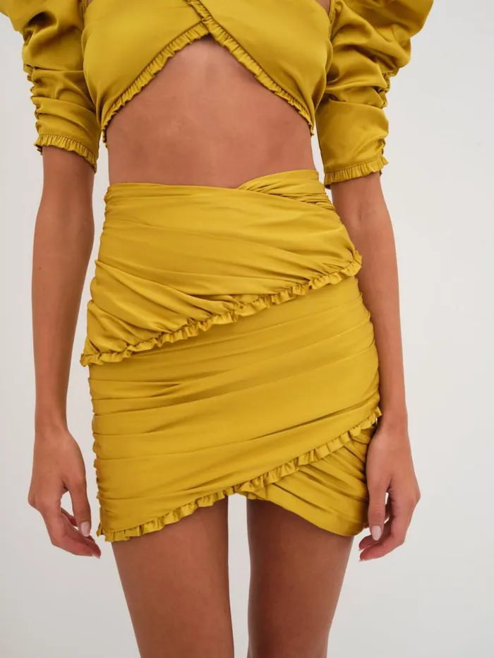 For Love and Lemons Bottoms Alia Mini Skirt Yellow 8211 Women For Love and Lemons Bottoms Alia Mini Skirt Yellow 8211 Women