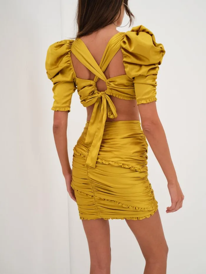 For Love and Lemons Bottoms Alia Mini Skirt Yellow 8211 Women For Love and Lemons Bottoms Alia Mini Skirt Yellow 8211 Women