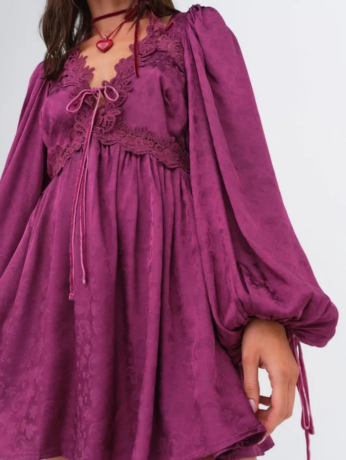 For Love and Lemons Dresses Henley Mini Dress Purple 8211 Women For Love and Lemons Dresses Henley Mini Dress Purple 8211 Women