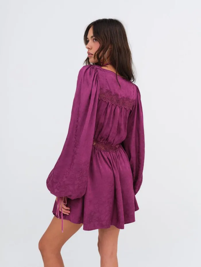 For Love and Lemons Dresses Henley Mini Dress Purple 8211 Women For Love and Lemons Dresses Henley Mini Dress Purple 8211 Women