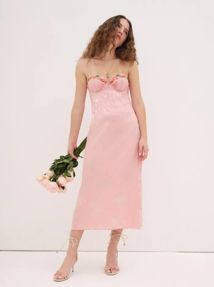 For Love and Lemons Dresses Lola Midi Slip Dress Pink 8211 Women