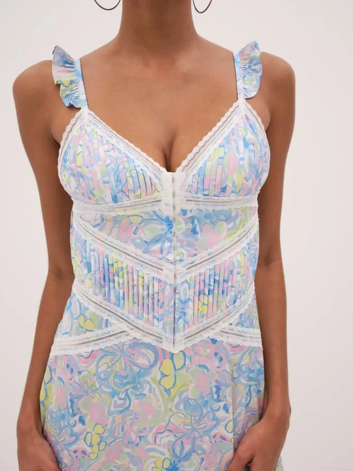 For Love and Lemons Lingerie Midsummer Floral Slip Dress Blue 8211 Women For Love and Lemons Lingerie Midsummer Floral Slip Dress Blue 8211 Women
